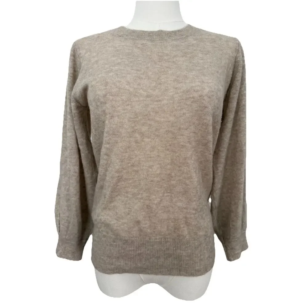 Autumn Cashmere Puff 3/4 Sleeve Crew Sweater Size XS
